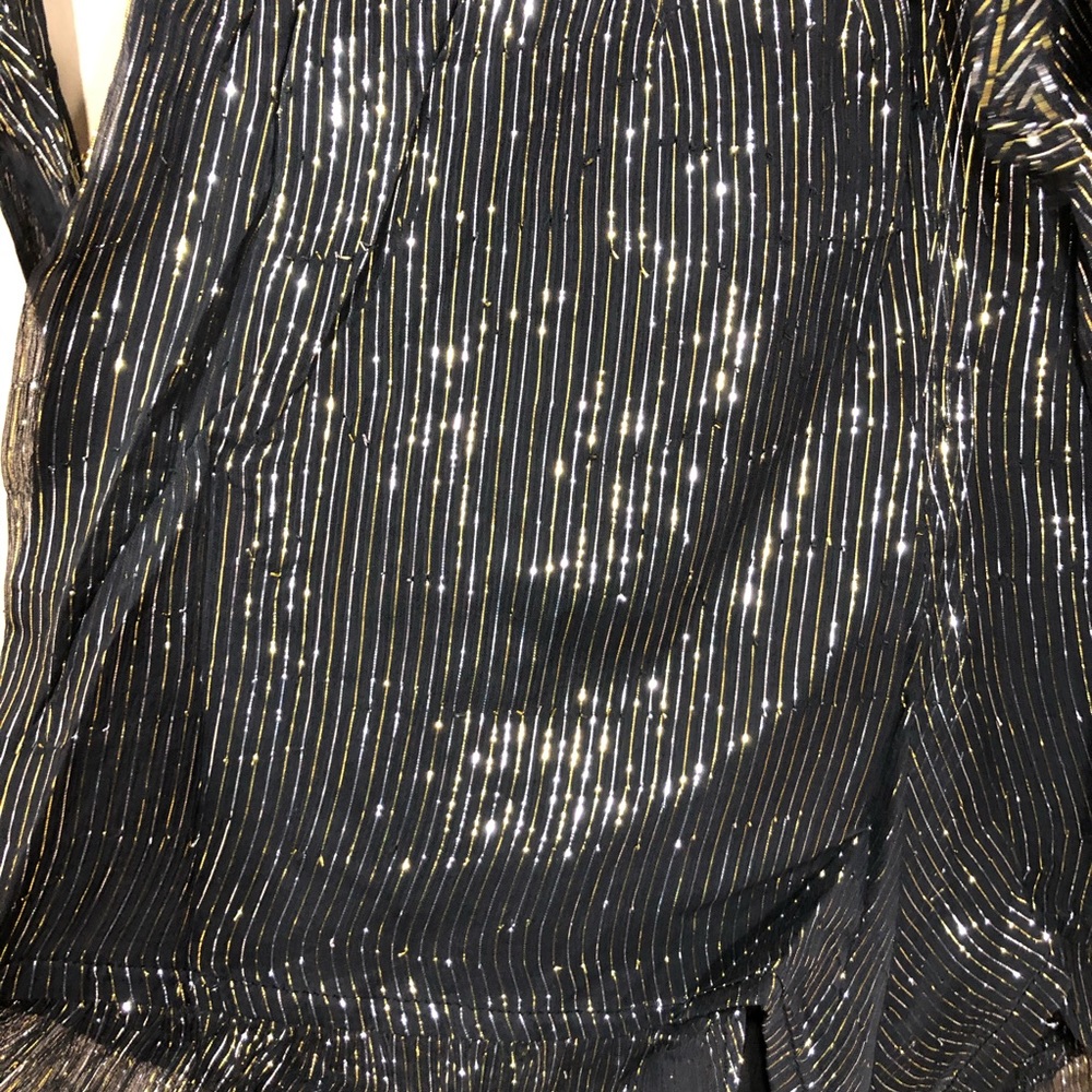 RAGA Long Sleeve Striped Metallic Romper - Picture 4 of 4